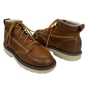 Thorogood Youth 4.5M Moc Toe Leather Work‎ Boots Brown Wedge Sole 2017